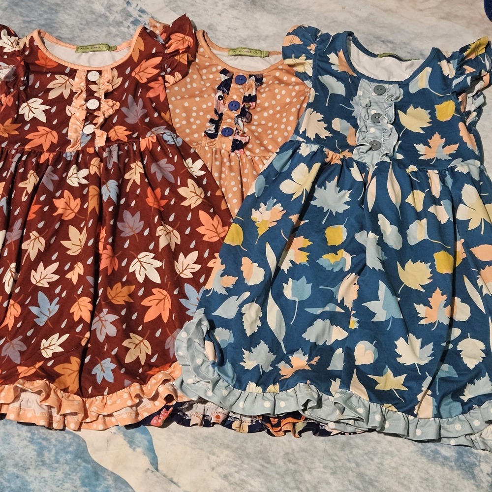 Millie Loves Lily Girls Size 8 Fall Floral Dresses Tunics 3 Piece Bundle